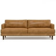 thumbnail image 3 of Livingston 90 inch Wide Mid-Century Modern Sofa in Sienna Top Grain Genuine Leather, 3 of 12