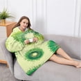 thumbnail image 5 of Oversized Wearable Blanket Hoodie,Green Tie Dye Pattern Sherpa Blanket Hoodie with Super Pockets,Super Warm Fuzzy Pullover for Women & Men, 5 of 6
