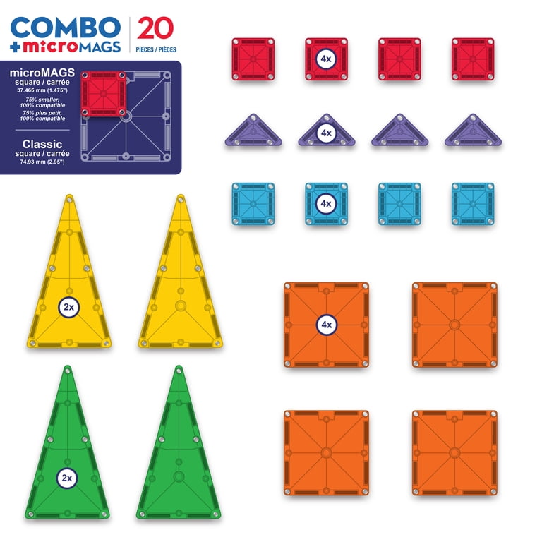 MAGNA-TILES Combo 20-Piece Magnetic Construction Set, the Original