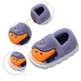 thumbnail image 4 of Tisuna Kids Slippers Dinosaur Print Anti Slip Easy On Shoes Windproof Soft Autumn Winter Boys Girls Indoor Footwear Grey Size 5-6 Years, 4 of 4