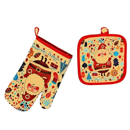 

Yoslce Christmas Christmas Baking Anti-Hot Gloves Oven Microwave Insulation Mat Xmas Supply