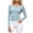 Sky Blue, variant on Women's Polka Dot Long Sleev Top off Shoulder form Fitted Casual T Shirts Trendy Y2k Street Tops Fall Going Out Basic Tees White