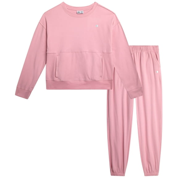RBX Girls Sweatpants Set Brushed Knit Crewneck Sweatshirt & Kids Sweatpants Athletic Set 2 Piece