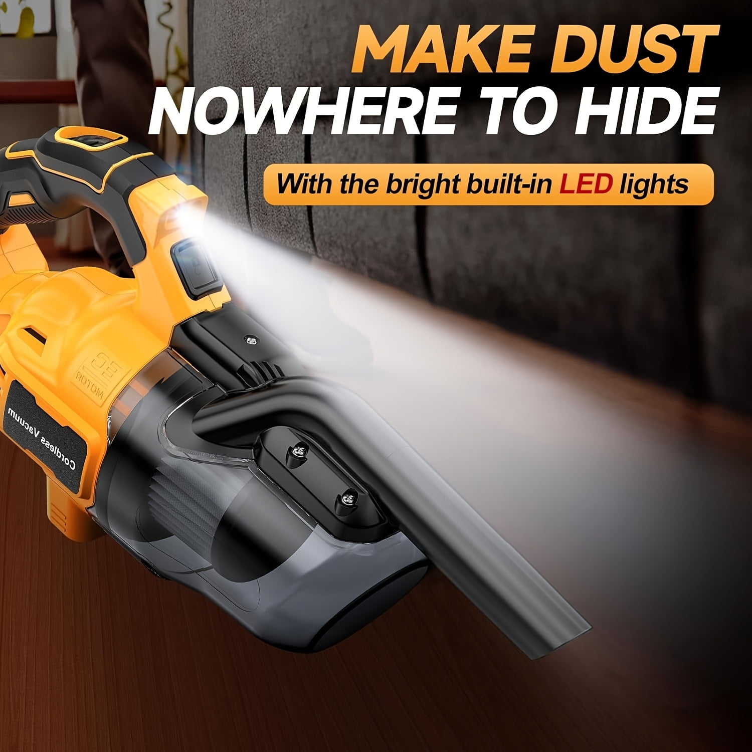 Cordless Vacuum for Dewalt 20V Battery, Portable Handheld Vacuum Cleaner with 2 HEPA Filter, Power Shop Vacuum for Home, Car, Floor, Carpet (Battery Not Included)