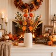 thumbnail image 5 of Linnome Fall Simulated Pumpkin Branch Decor Artificial Berry Plastic Stem Garland for Mantel Dining Table Autumn Harvest Home Ornament 20.47x5.91x3.94in, 5 of 6