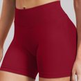 thumbnail image 2 of KPOPLK Women's Biker Shorts 4" - Yoga Shorts No Front Seam High Waisted Womens Workout Gym Booty Scrunch Butt Shorts,Wine,Size S, 2 of 5