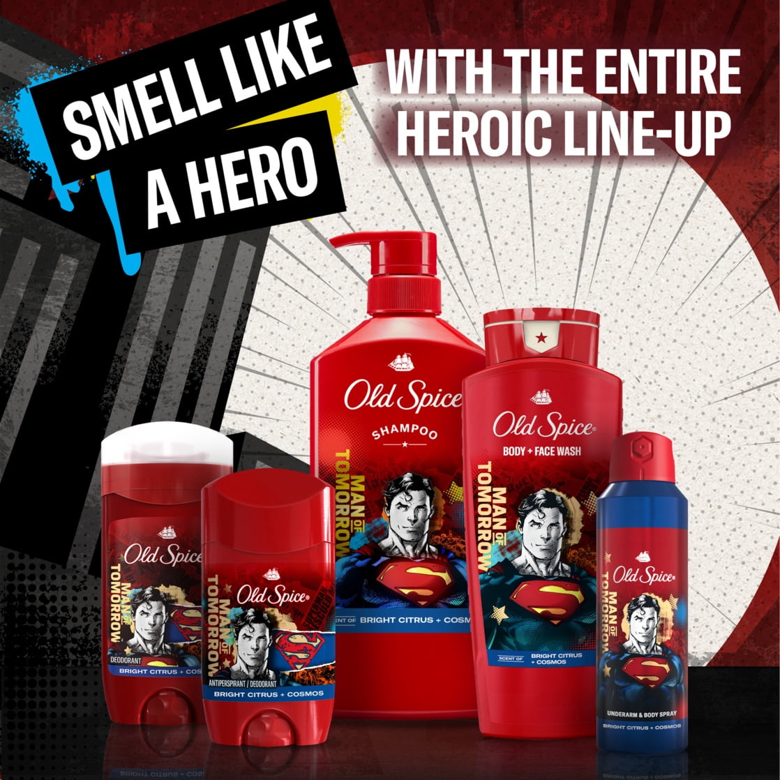 Old Spice Aluminum Free Deodorant for Men, 24/7 Freshness, Long Lasting Odor Protection, Smell Like a Hero, Superman, Bright Citrus and Cosmos Scent, 3oz
