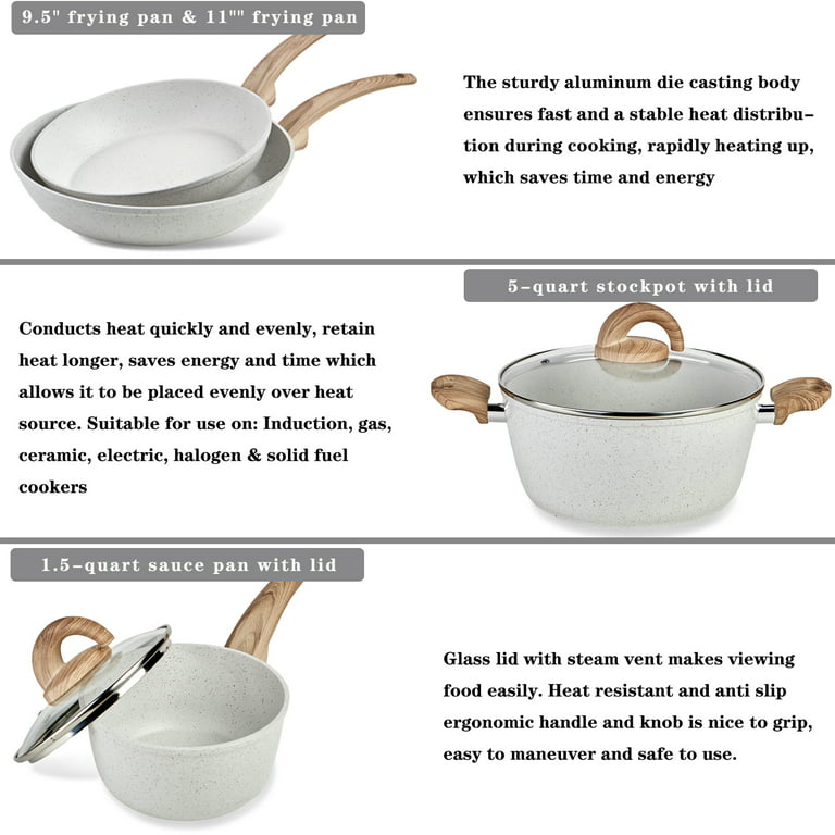 Cookware Ceramic Natural Stone Wood Energy Saving Pots Pans