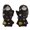 Black, variant on 2pcs Kids Snow Mittens Warm Waterproof Windproof Thicken Polyester Fleece Cute Pattern Toddler Ski Gloves for Outdoor Walking Running Riding Black 5.91 inches / 15.00 cm