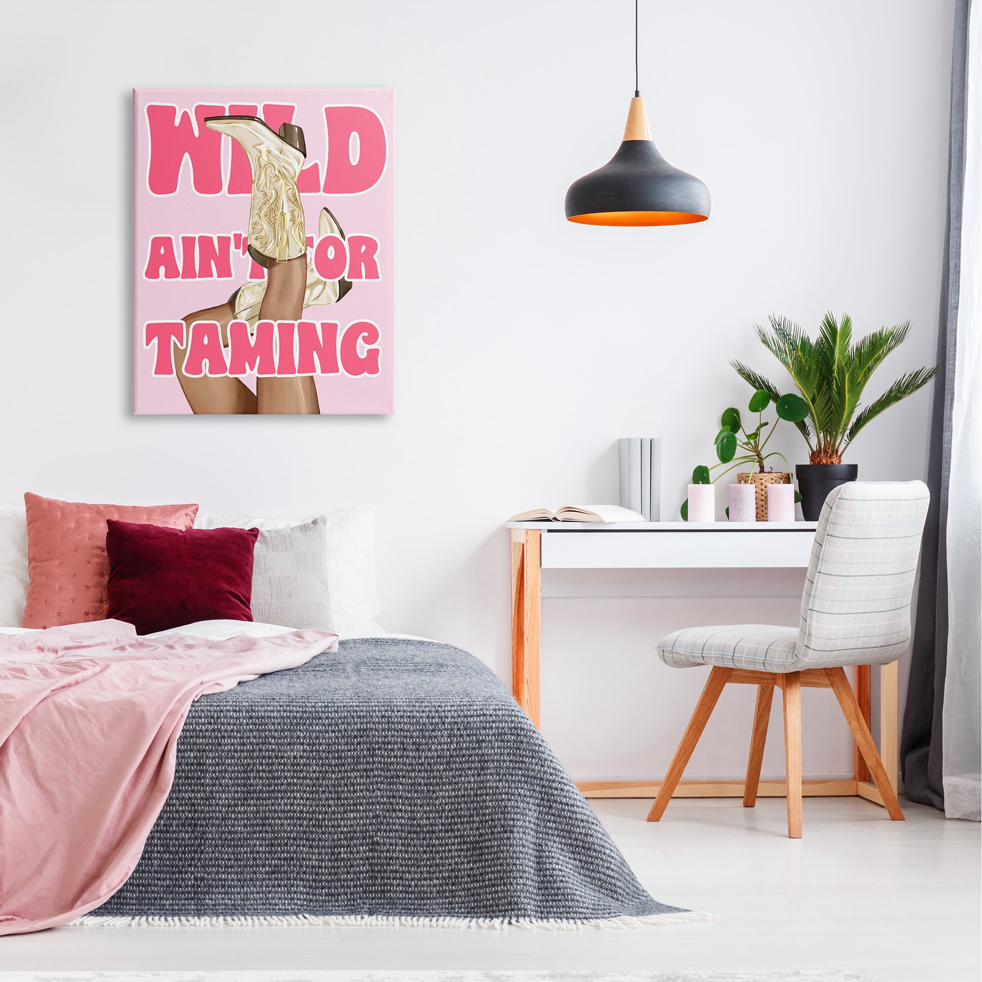 Stupell Industries Wild Ain't For Taming Typography Painting Gallery Wrapped Canvas Art Print Wall Art, 30 x 40