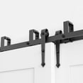 thumbnail image 6 of WINSOON 6FT Sliding Bypass Barn Door Hardware Kit For Double Wooden Doors, Arrow Style Hanger Black Finish, 6 of 7