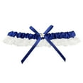 thumbnail image 1 of XASZHN Bride Wedding Garter White Lace Floral Leg Garter Set Navy One Size, 1 of 3