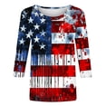 thumbnail image 4 of Mifsaly Independence Day T Shirt Women 3/4 Sleeve Crewneck Patriotic Shirts 4Th Of July Graphic Cotton Tee 2026 L, 4 of 5