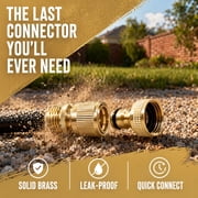 Solid Brass Garden Hose Quick Connect, 3/4 Inch Quick Connect Hose Fittings with Male Female Connectors (3SETS)