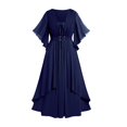 thumbnail image 1 of Heisall Robe Gothique Médiévale pour Femme, Manches Évasées Victoriennes, Chiffon à Volants, Formelle, Mère de la Mariée, Maxi, Invitée de Mariage, 1 of 7