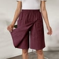 thumbnail image 5 of IWRICH Women's Casual Skorts High Waist Summer Linen Knee Length Shorts Solid Tennis Golf Beach Loose Trendy Skirt with Pockets XL, 5 of 7