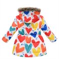 thumbnail image 4 of Esaierr Kids Toddler Girls Winter Snowsuit Coat Hooded Warm Coat Thickened Warm Printed Cotton Jacket Outerwear for 3-12Y, 4 of 5
