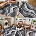 thumbnail image 6 of Black Gray Area&nbsp;Rug 4x6ft Gradient Ocean Wave Modern Abstract Geometric Non-Slip&nbsp;Washable Square&nbsp;Rugs Soft Felt Indoor Floor Mat for Bedroom Kitchen Living Room Bathroom, 6 of 9