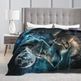 thumbnail image 4 of Three Wolf Families Starry Sky Fleece Blanket Throw Lightweight Blanket Super Soft Cozy Bed Warm Blanket for Living Room/Bedroom All Season,Gift,50"x40", 4 of 6