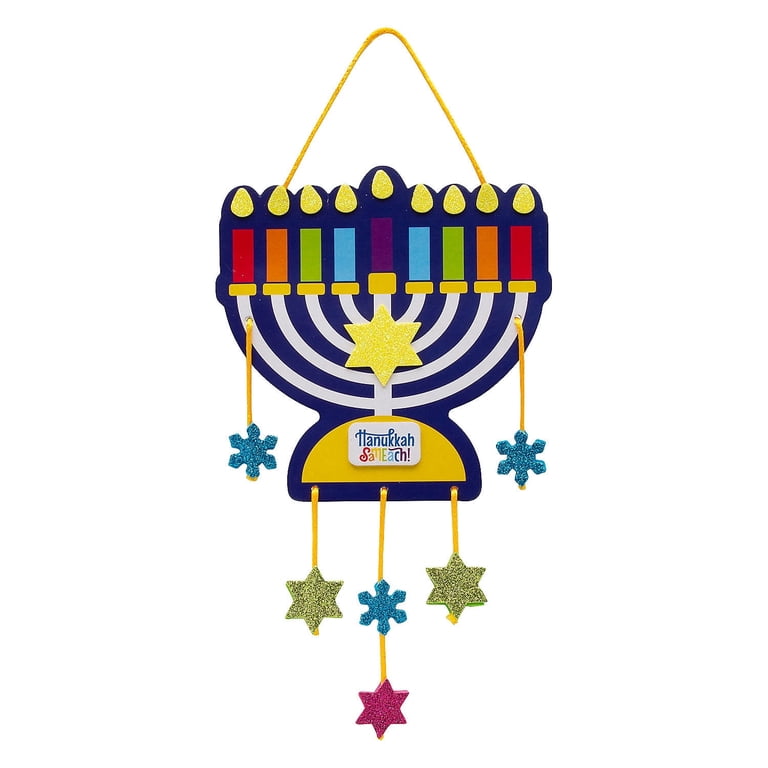 Hanukkah Menorah Mobile Foam Craft Kit, Pack of 12 photo 1