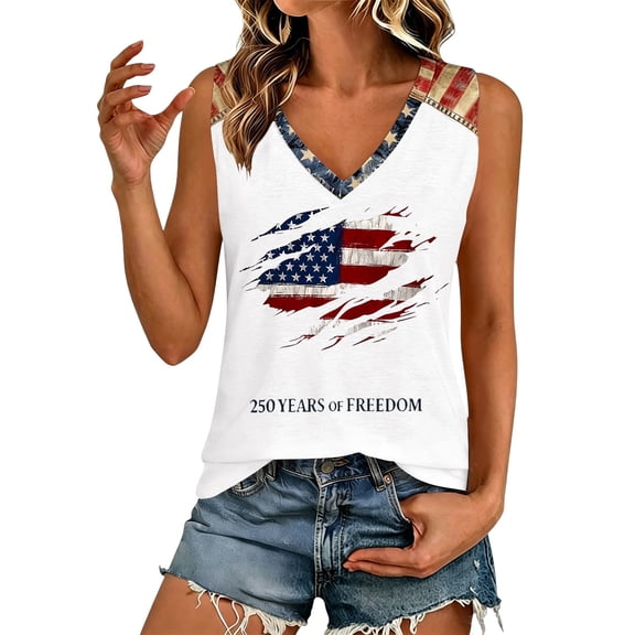 250 Anniversary USA Shirt Women Tank Top 1776-2026 Patriotic Flag Tank Sleeveless American Flag Shirt America 250th 4th of July Independence Freedom Shirts Graphic Tees