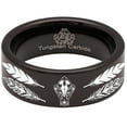 thumbnail image 5 of Wolf Skull and Feathers Tungsten Carbide Ring, 5 of 9