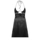 thumbnail image 5 of VISgogo Vestido de verano sin mangas para mujer, color sólido, cuello halter, corte bajo, mini vestido VISgogo moda, 5 of 9