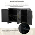 thumbnail image 5 of WILLIAMSPACE Storage Cabinet Retro Curved Siedeboard Buffet Cabinet with Gold Handles and Adjustable Dividers for Living Room Bedroom Dining Room Office Hallway Entryway,Black, 5 of 6