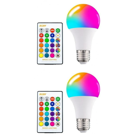 Bombilla LED E26 E27 RGB de 2 Piezas Sunnimix Foco de Cambio de 16 Colores