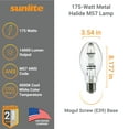 thumbnail image 7 of Sunlite 03656-SU MH175/U/MOG M57 Metal Halide Lamp, 175 Watts, Mogul Base (E39), ED28, 10,000 Hour Life Span, 14000 Lumen, Clear Finish, 4000K, 7 of 7