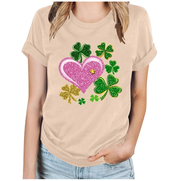 Camisetas de Manga Corta para las Mujeres de Moda Imprimir Cuello Redondo Camiseta, Mezcla de Poliéster Ligero para Primavera Verano Otoño
