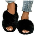 thumbnail image 3 of WOYY Women's Slippers Solid Crisscross Open Toe Slippers Thick Sole Home Shoes, 3 of 8