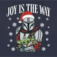 thumbnail image 2 of Women's Star Wars: The Mandalorian Christmas Grogu and Din Djarin Joy is the Way Graphic Tee Navy Blue X Large, 2 of 4