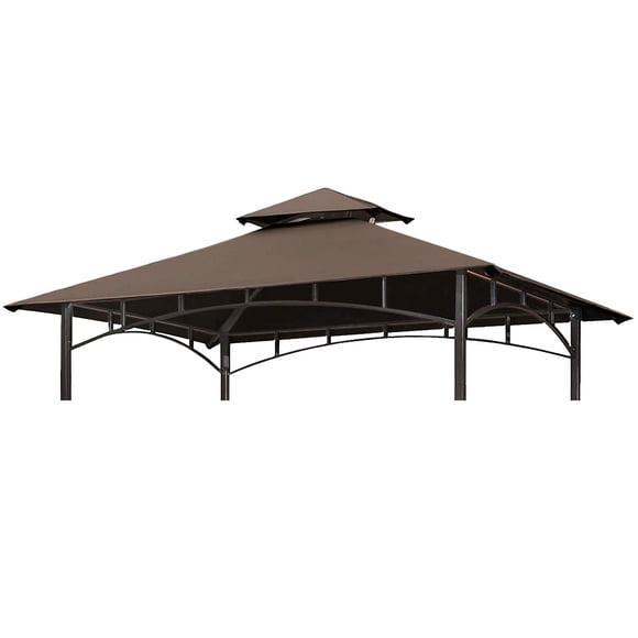Eurmax USA Auvent de Gazebo de Gril Haute Performance Housse de Remplacement Abri BBQ 5x8 Toit?Café?