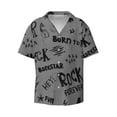 thumbnail image 5 of PAYOHTO Rock Star Mens Hawaiian Casual Short-sleeved Shirt Tropical Summer Beach Button Down Shirts, 5 of 7