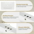 thumbnail image 5 of Caulitar 30-inch Bathroom Vanity with Ceramic Sink, Modern White Single Bathroom Cabinet with 2 Doors and a Shelf, Soft Close Doors, 5 of 7