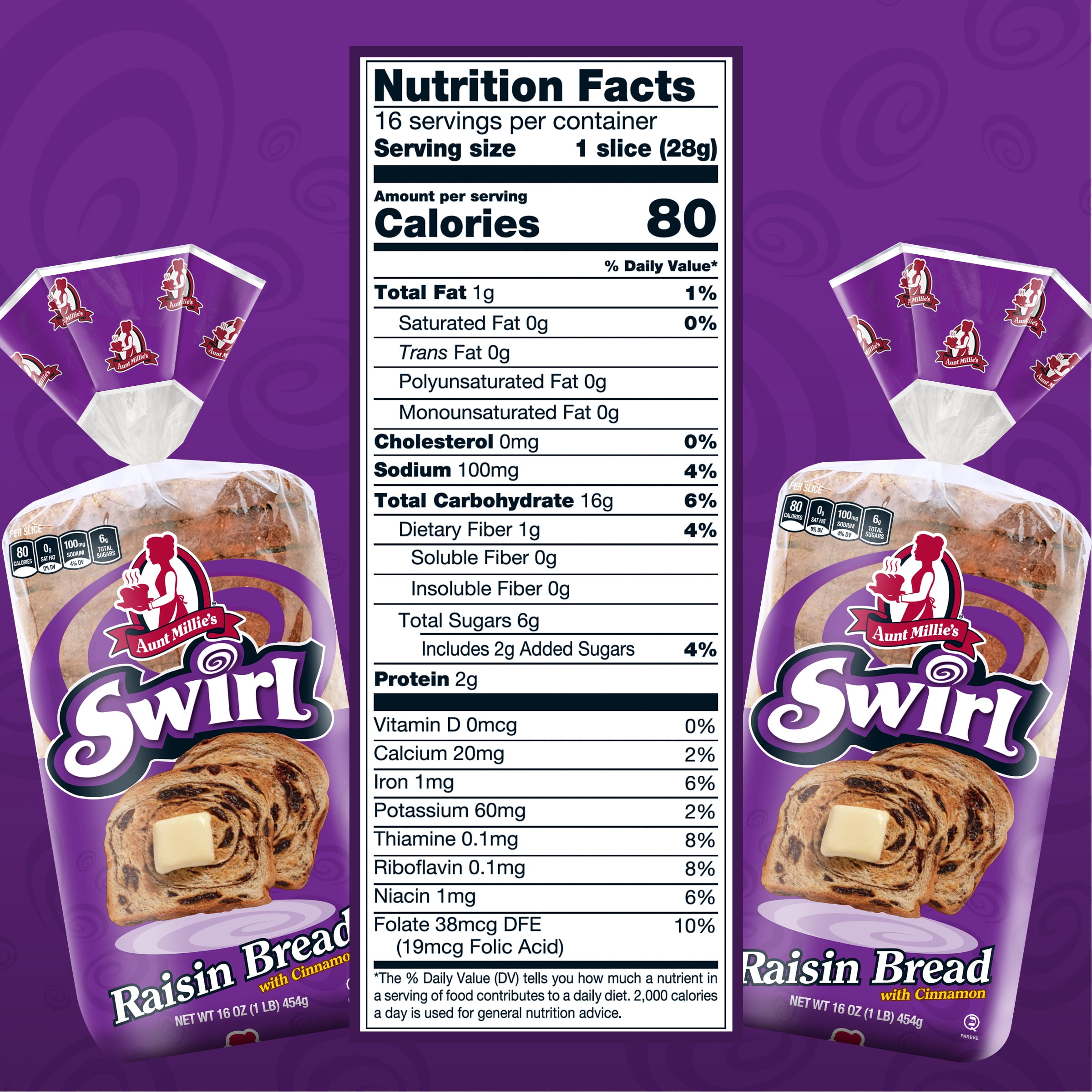Cinnamon Raisin Swirl White Bread 16 oz