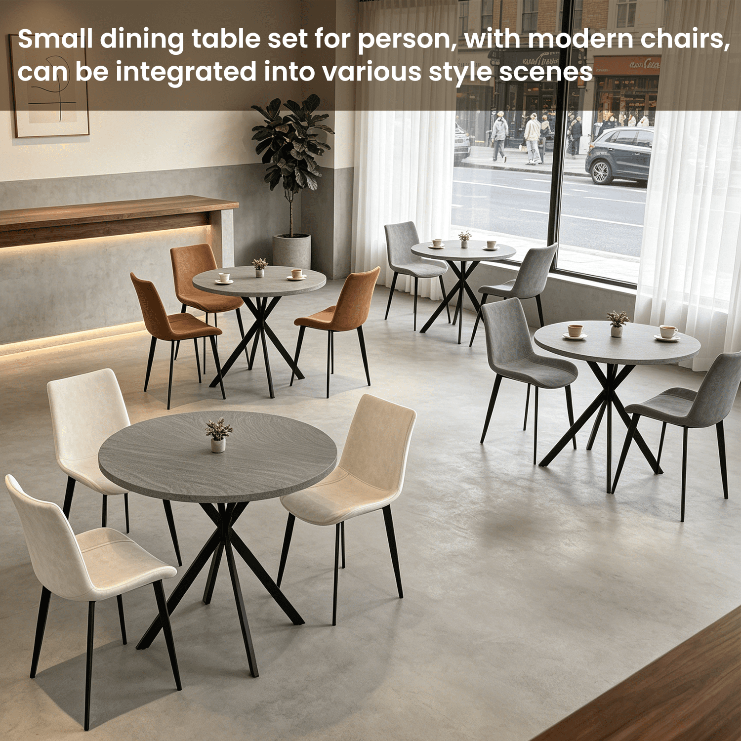 31.7" Round Dining Table Set for 2,3-Piece Modern Round Dining Set,Small Dinette Sets for Living Room, Dining Room, Kitchen