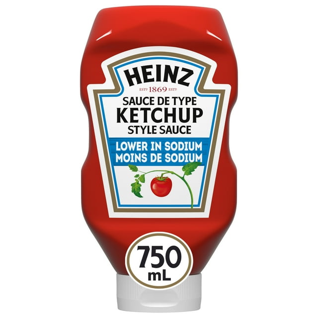 Heinz Tomato Lower Sodium Ketchup, 750 mL Squeeze Bottle