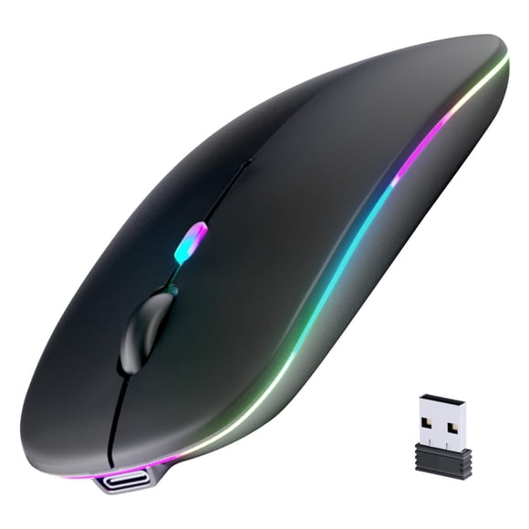 Mouse inalámbrico Afaartcci Bluetooth 5.2 recargable con LED