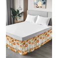 thumbnail image 4 of Thanksgiving Pumpkin Bed Skirt Queen Size 16 Inch Drop, Maple Leaves Retro Letter Texture Wrap Around Dust Ruffle Bedskirts, Wrinkle & Fade Resistant Easy Fit Bedskirt with Adjustable Elastic, 4 of 8