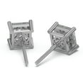thumbnail image 2 of Premium VVS1 Princess Cut Moissanite Solitaire Stud Earrings - 925 Silver 14K Gold, 2 of 3