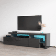 thumbnail image 2 of Indisio TV Stand for TVs up to 70", Modern High Gloss 73" Entertainment Center, TV Media Console with Storage Cabinets and LED Lights, 2 of 6