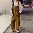 thumbnail image 2 of WERYOUNG Men Bib Overalls Workwear With Adjustable Straps Fashion Jumpsuit Cargo Pants With Pockets Trousers Trendy Bottoms, Brown, XL, 2 of 9