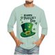thumbnail image 1 of Camisetas de Manga Larga para Hombres, Día de San Patricio Impreso 3/4 Manga Camiseta de Fitness, Mezcla de Algodón Casual, 1 of 9