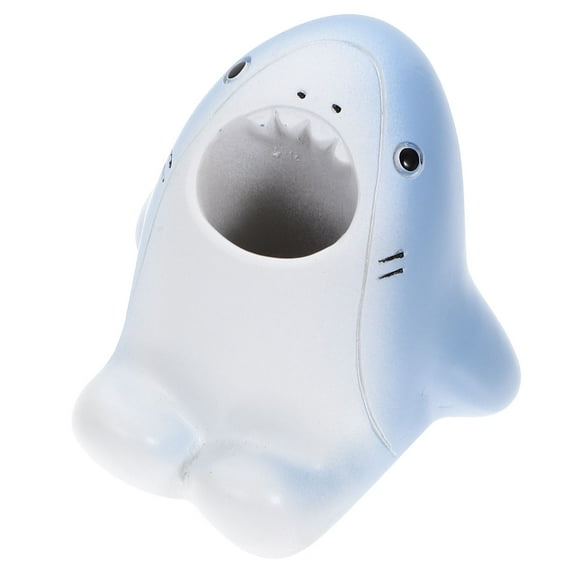 WASHWEPE Shark Shaped Cartoon Toothbrush Holder Resin Toothpaste Storage Children Bathroom Use 1Set