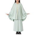 thumbnail image 2 of Mercatoo Muslim 2 Piece Set for Girls Hooded Hijab Appliqued Abaya Tube Skirt Ramadan Islami1 Outfits Kids Comfy Soft Eid Clothes, 2 of 7