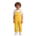 thumbnail image 6 of Splozh Girls Overalls 3-14 Years Kids Straight Leg Baggy Bib Overalls Boys Girls Adjustable Strap Summer Casual Jumpsuits Cotton Preppy Clothes Cute Romper,Yellow,4-5 Years, 6 of 9