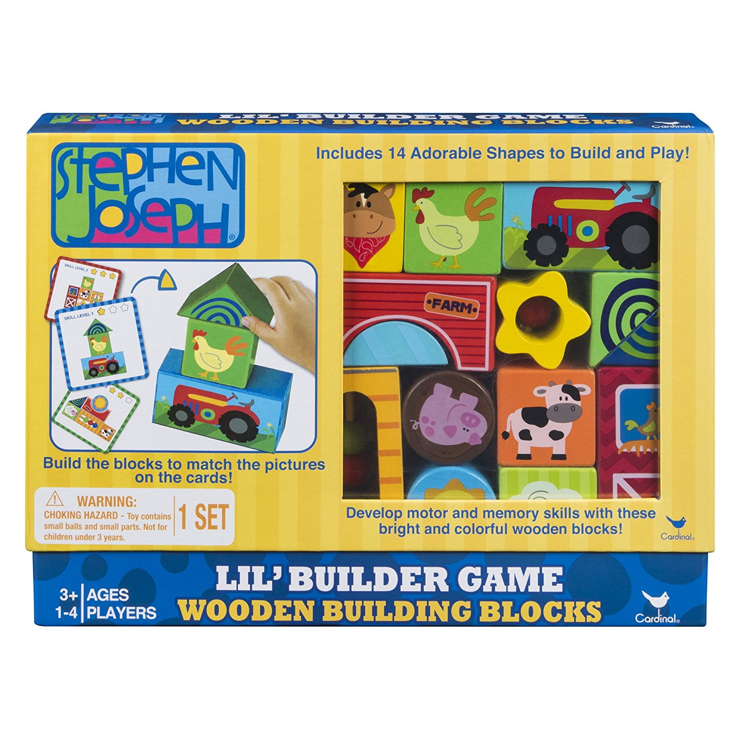 Cardinal Games Stephen Joseph Wood Blocks Building Game Board