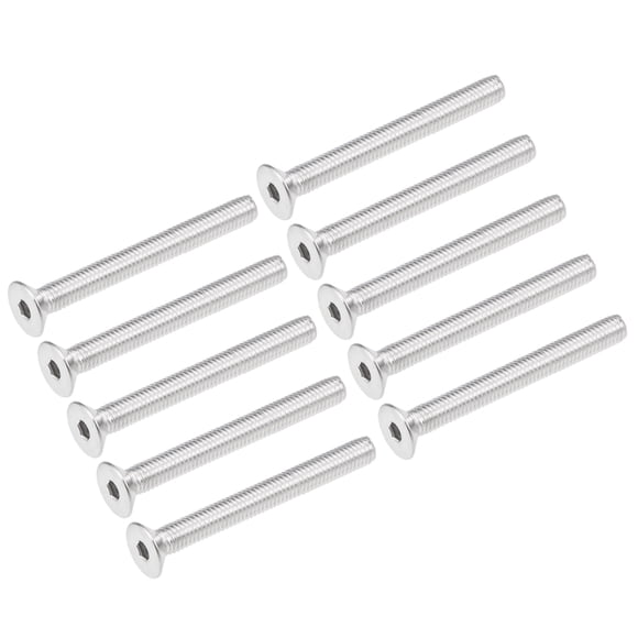 Unique Bargains Vis de Machine à Tête Plate M5x45mm Vis Hexagonale Intérieure Boulons de Fixation en Acier Inoxydable 304 20 Pcs